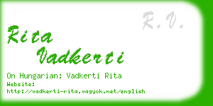 rita vadkerti business card